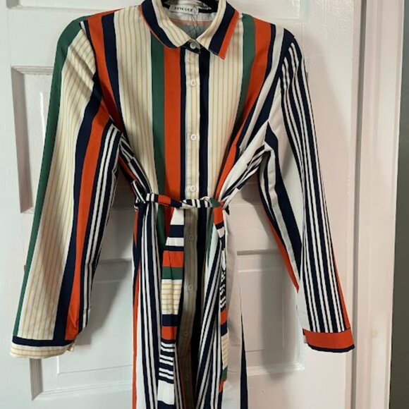 Sovogue Belted Stripe Dress - Picture 2 of 5